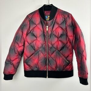 Eddie Bauer Women's Large Plaid Quilted Down Jacket